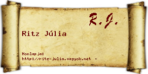 Ritz Júlia névjegykártya